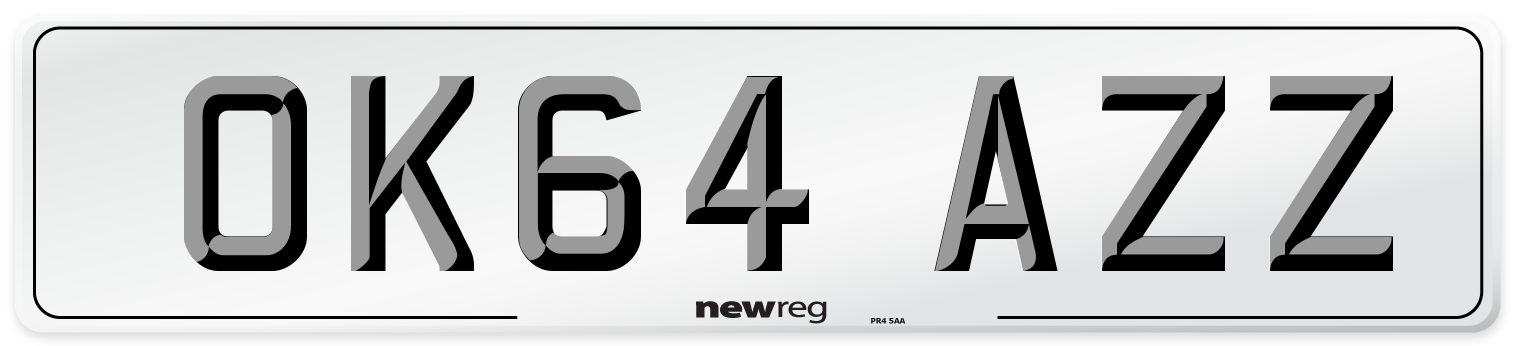 OK64 AZZ Number Plate from New Reg